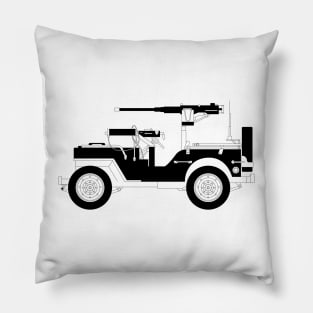 The Willys Black Outline Pillow