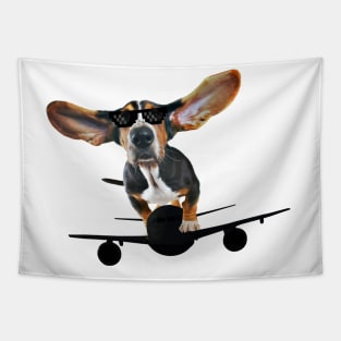 Dog plane funny Tapestry