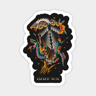 Eagle and Snake Traditional Tattoo Flash Isaiah 40:31 Magnet