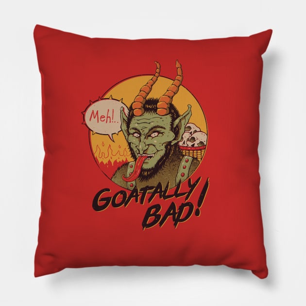 Goatally Bad! Pillow by Vincent Trinidad Art