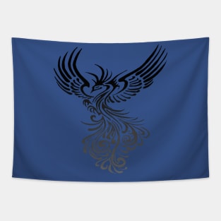 Artistic Phoenix Black Grey Color Blend Tapestry