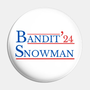 Bandit Snowman 24 Retro Election Style Funny 2024 Pin