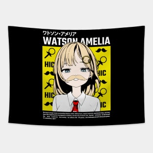 Amelia Watson with Mustache Tapestry