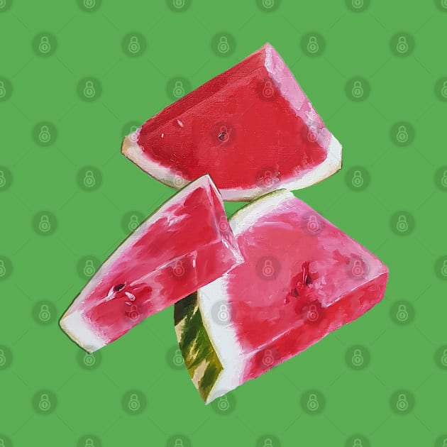 Watermelon Slices painting (no background) by EmilyBickell