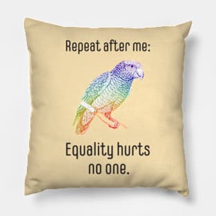 Repeat after me: equality hurts no one Pillow