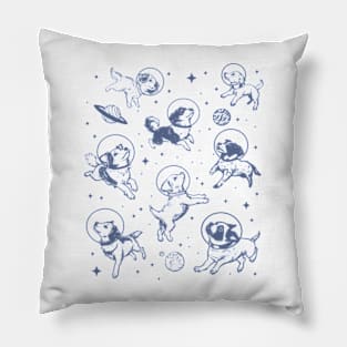 Retro Dogs In Space, Funny Galaxy, Dog Moon 90s, Vintage Animal Gag , Dog Lovers Pillow