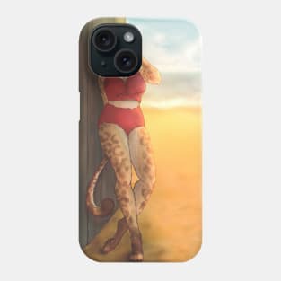 Kitty on the beach Phone Case