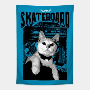Pussy Cat Skate Board Tapestry