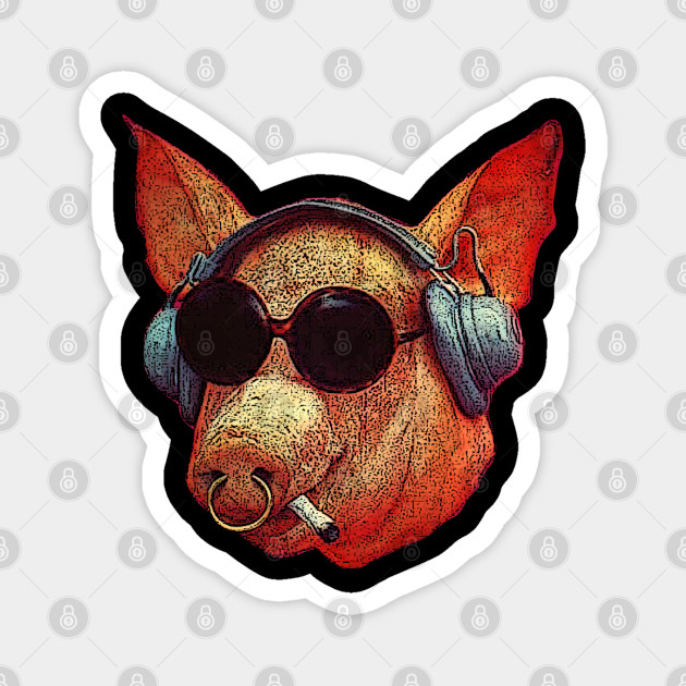 Pig on Bricks Magnet