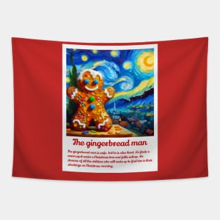 Gingerbread man in starry night Tapestry