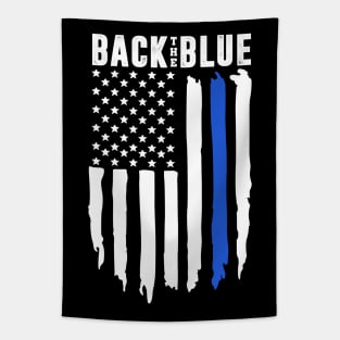 Back The Blue - Thin Blue Line American Flag Tapestry