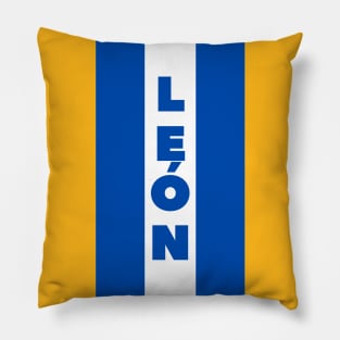 León City in Nicaraguan Flag Colors Vertical Pillow