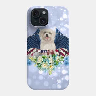 Cute dog and squirrel with wings and hat, USA Phone Case