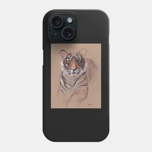 UNFINISHED BUSINESS - Original Tiger Drawing - Mixed Media (acrylic paint & pencil) Phone Case