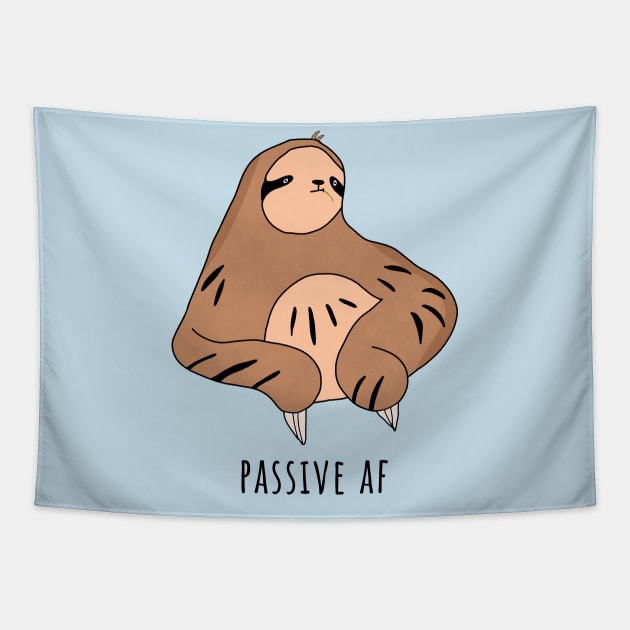 Passive AF Funny SLoth Chewing Grass Tapestry by ManoTakako