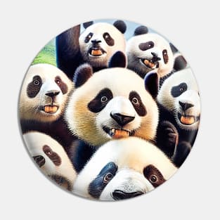 Panda Giant Bear Wild Nature Funny Happy Humor Photo Selfie Pin