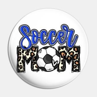 Soccer Mom   Soccer Mom Blue Leopard Pin