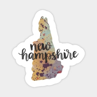 new hampshire - calligraphy and abstract state outline Magnet