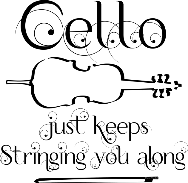 Cello String Along Kids T-Shirt by Barthol Graphics