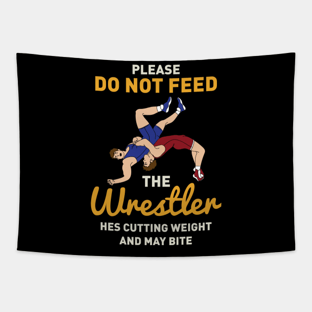 Please Do Not Feed The Wrestler Tapestry by maxdax