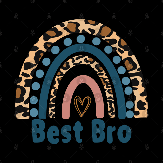Best Bro Funny Gift For Brother Fun Leopard Rainbow Design by The Little Store Of Magic