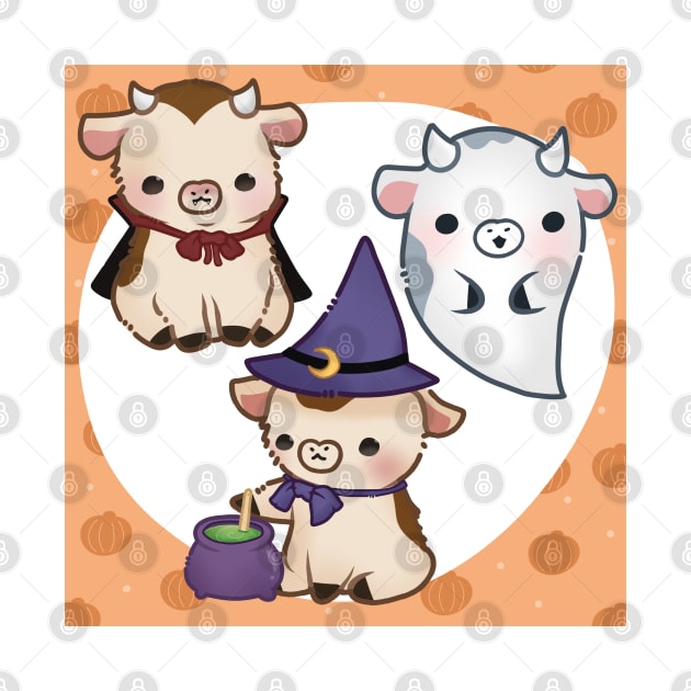 Three Halloween Cows by LinnsWorld