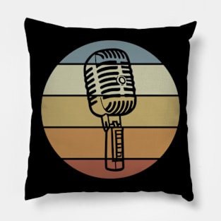 Retro Vibes - Vintage Microphone for Music Enthusiasts Pillow