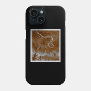 locust with lions head over burning city Phone Case