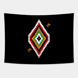 Colorful Libyan Diamond Shape Pattern Tapestry