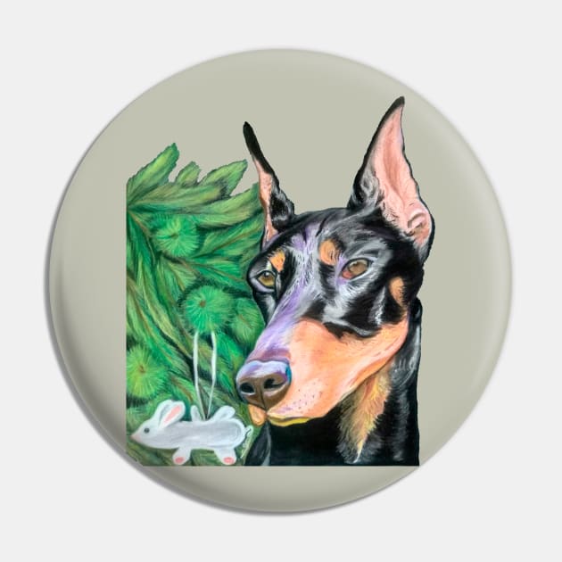 Doberman is Preparing for the Holidays Pin by mariasibireva