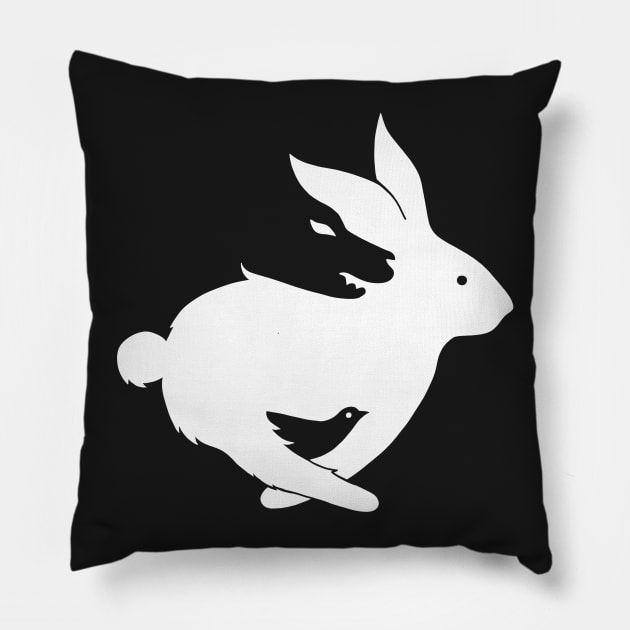 Run Rabbit Pillow by coffeeman