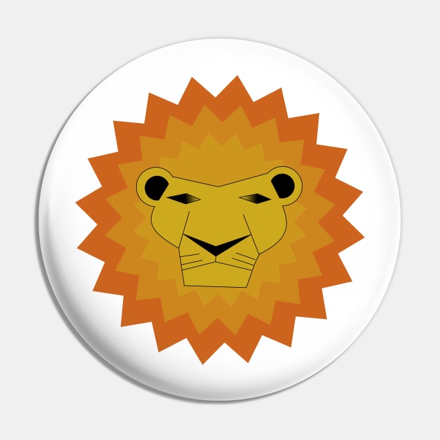 Lion Animal Face Symbol Shirt Design Gift Pin by Bohnenkern