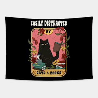 Easily distracted by cats and books Tapestry