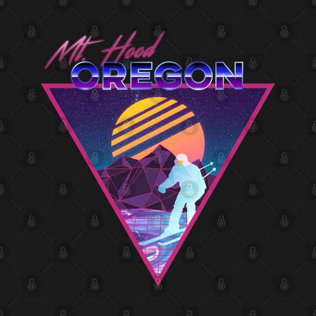 Retro Vaporwave Ski Mountain | Mt. Hood Oregon | Shirts, Stickers, and More! by KlehmInTime