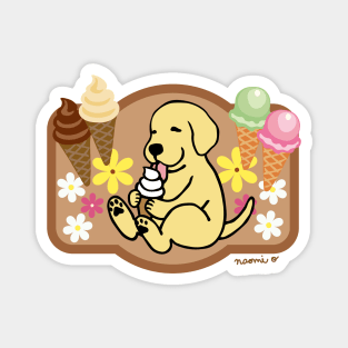 Yellow Labrador Ice Cream Lover Magnet