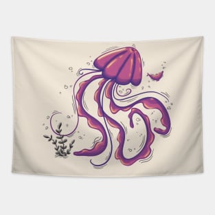 Jellyfish illustration Tapestry