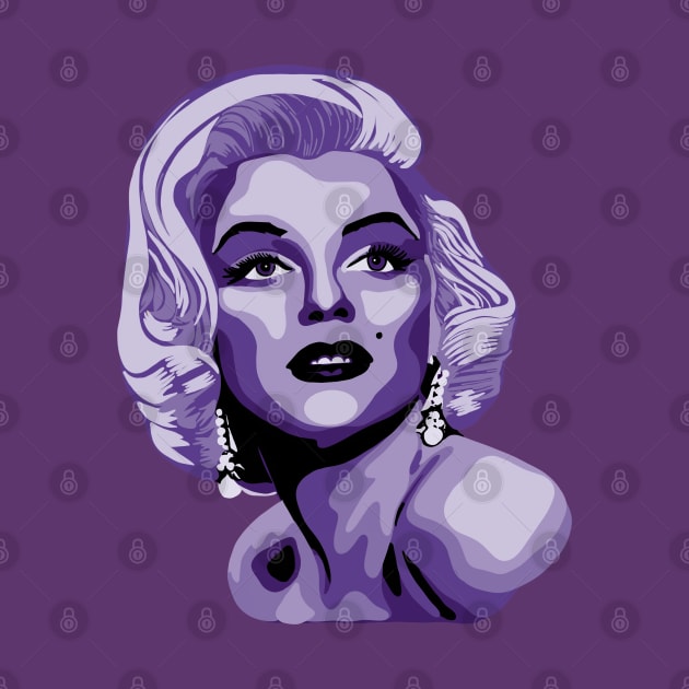 Marilyn Monroe Purple Portrait by Slightly Unhinged