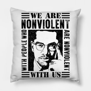 BLM Built by Black Malcom X T-Shirt Pillow