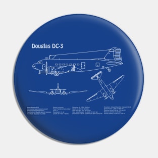 Douglas DC-3 - Airplane Blueprint - ADpng Pin