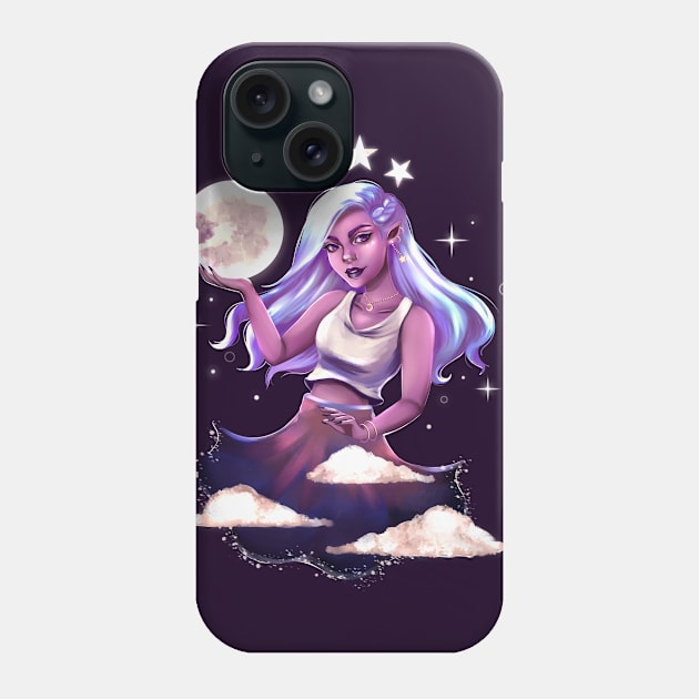 Elven Moon Goddess Phone Case by blueinjuly