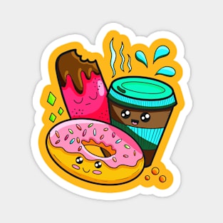 Cute coffee & snack break time Magnet