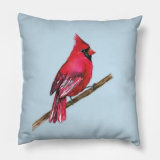 A Northern cardinal watercolor Pillow