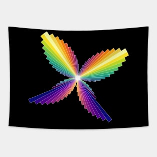 Rainbow Butterfly | Flying Wings Bar Charts Black Tapestry