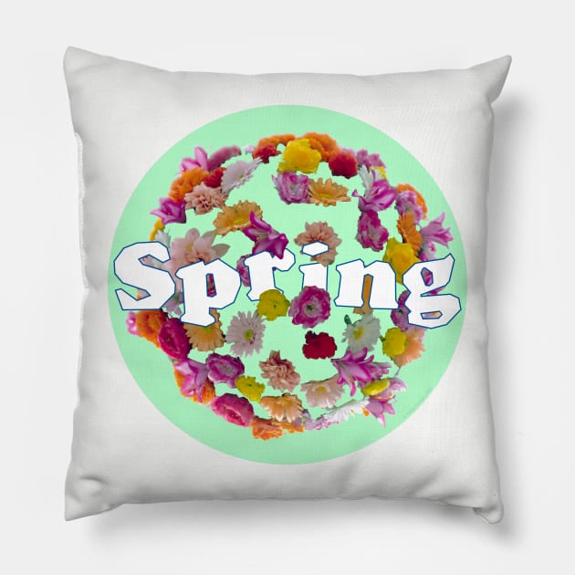 Blooming into Spring Fresh Green Pillow by Motiondust