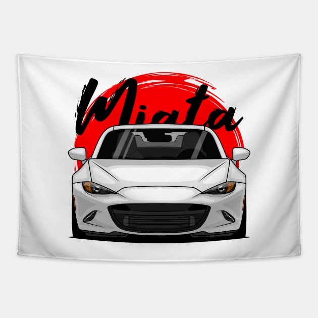 White Miata MX5 ND Tapestry by GoldenTuners