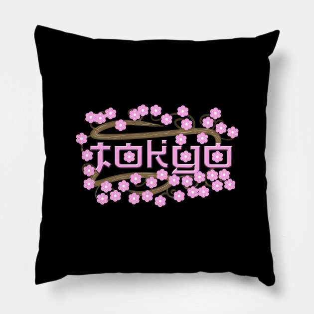 Pink Bloom Flower Cherry Blossom Tokyo Japan Japanese Gift Pillow by ScottsRed