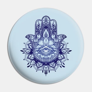 Hamsa dark mandala Pin