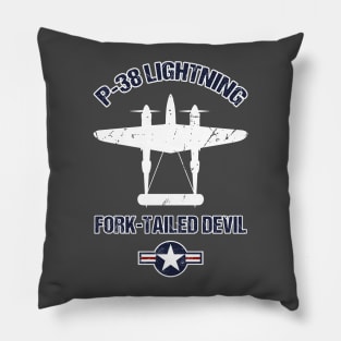 P38 Lightning Warbird Patriotic Design Airforce Military WW2 Pillow