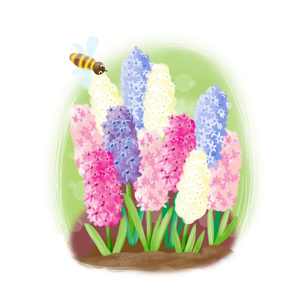 Hyacinths and bee by sonaart