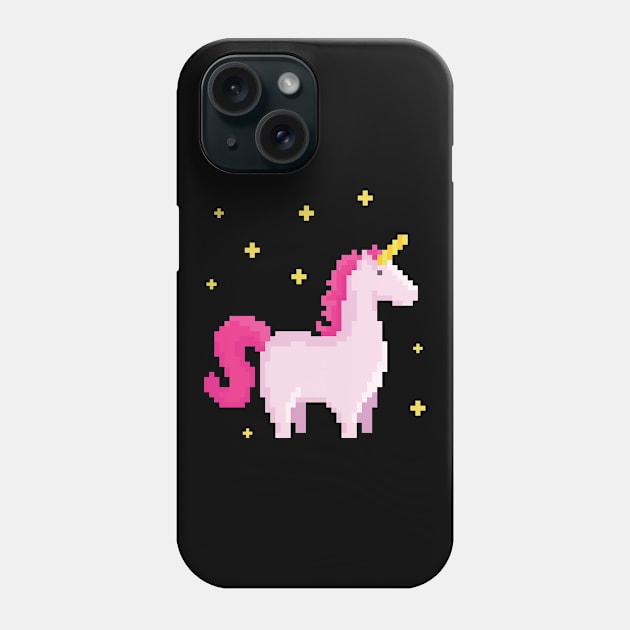 Pixel Art Unicorn Funny Pop Art Gaming Phone Case by Foxxy Merch